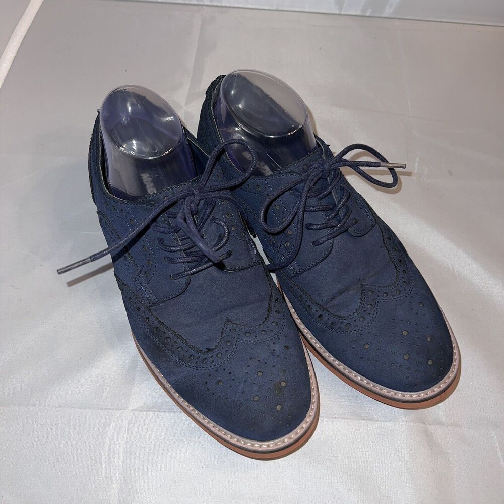 Madden M-Edward Navy Blue Mens Oxford Sz 7.5M Lace‎ Up Shoes